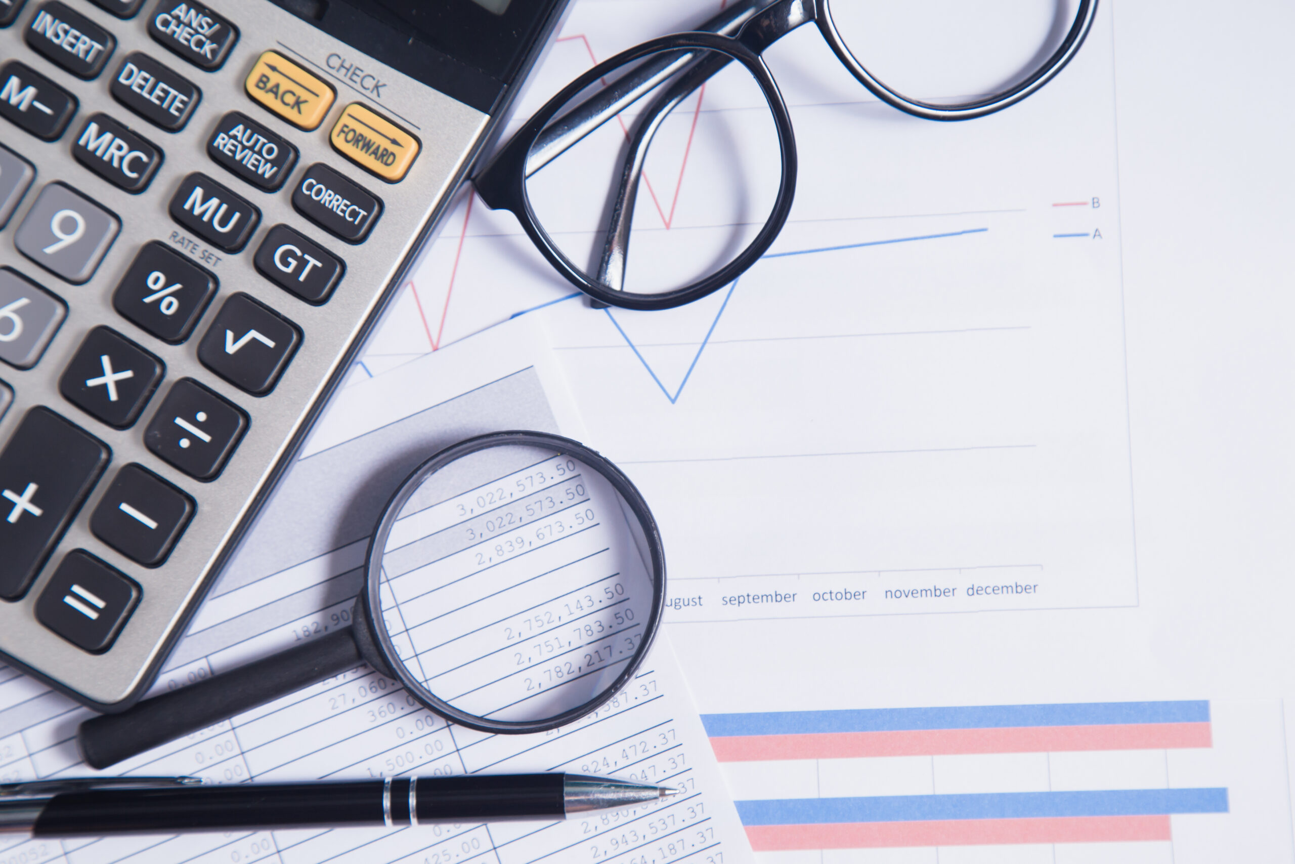 Financial accounting stock market graphs analysis